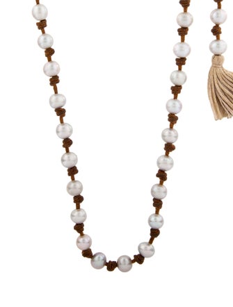 Chan Luu Pearl Tassel Bead Necklace