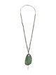 Chan Luu Green & Metallic Stone Pendant Beaded Necklace