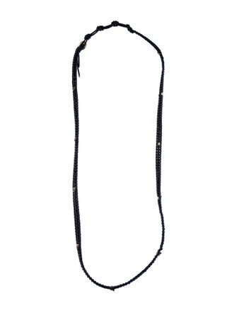 Chan Luu Leather Beaded Woven Necklace