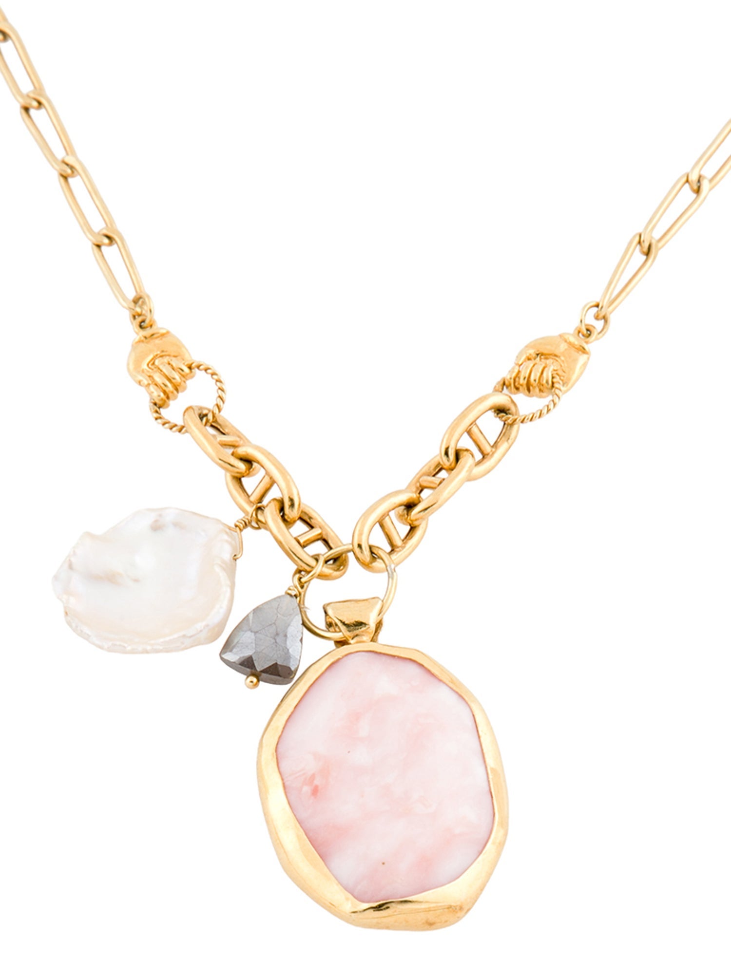 Chan Luu Pearl,Stone & Crystal Charm Necklace