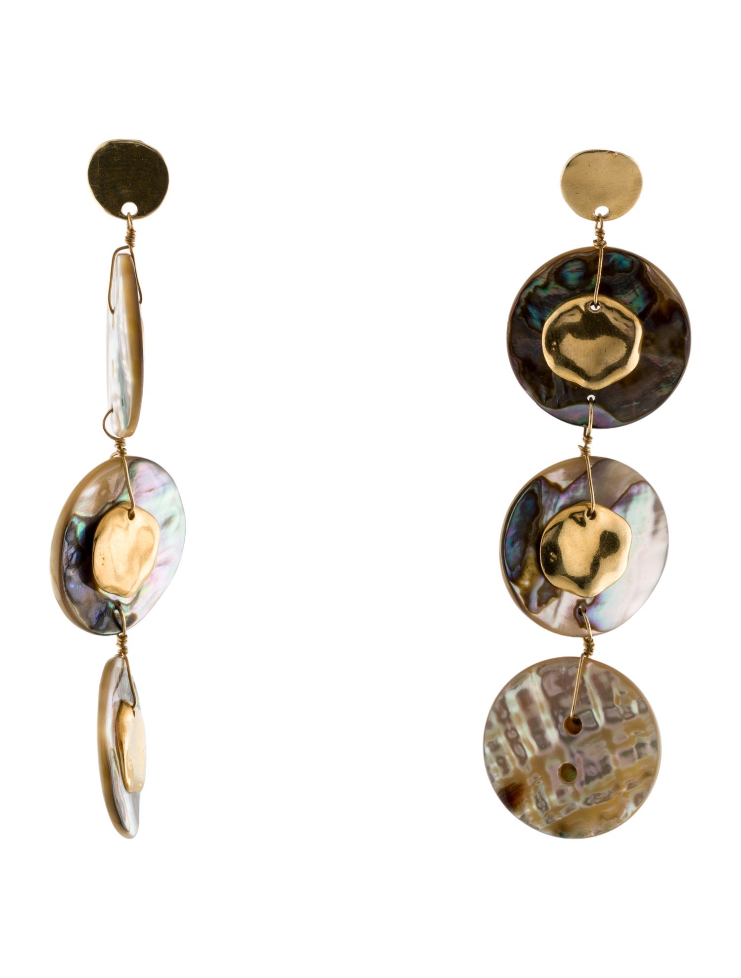 Chan Luu Abalone Coin Drop Earrings