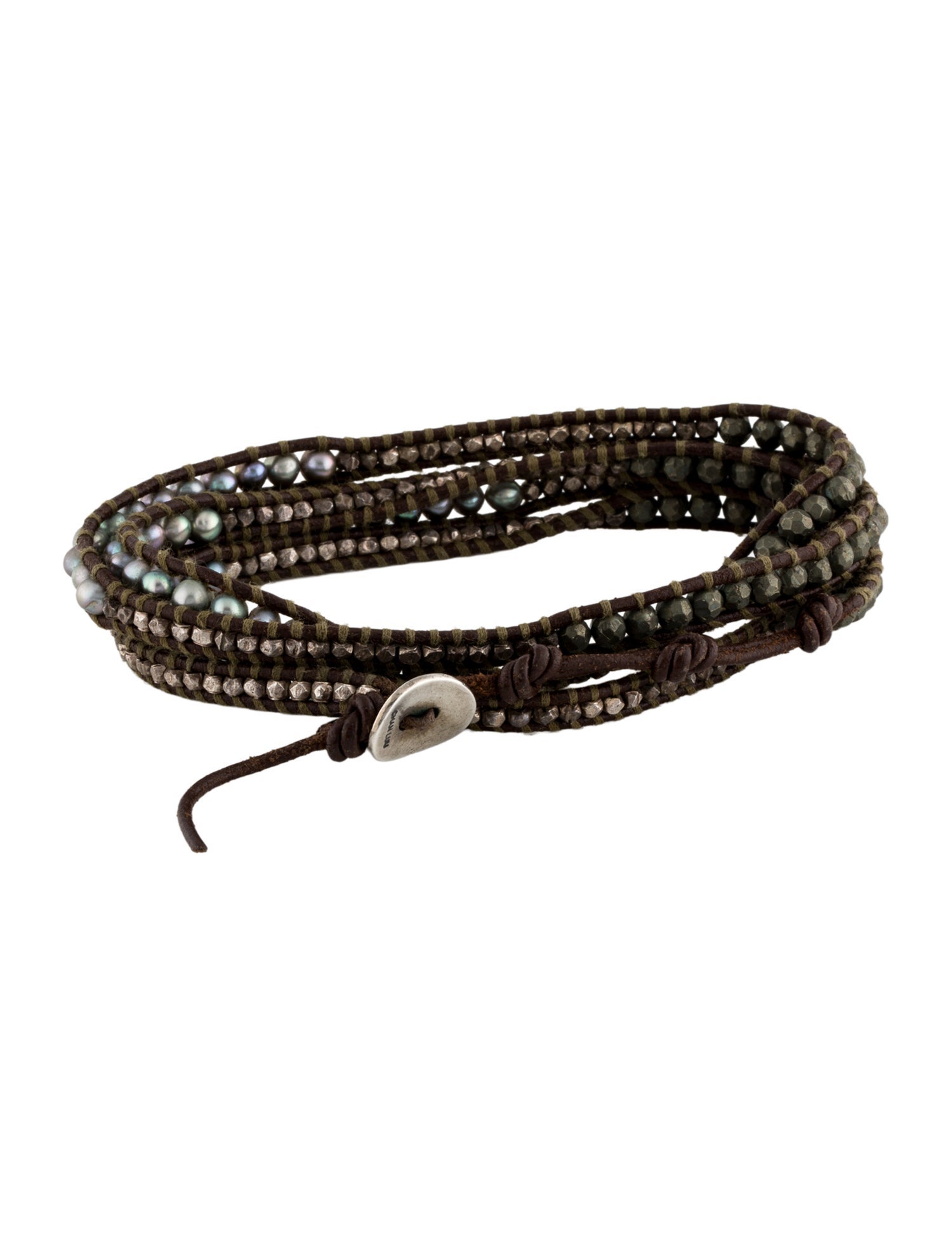 Chan Luu Bead & Leather Triple Wrap Bracelet