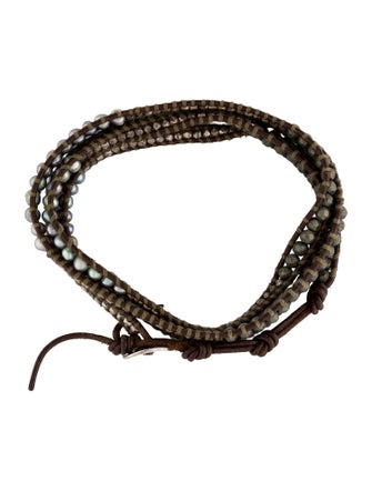 Chan Luu Bead & Leather Triple Wrap Bracelet