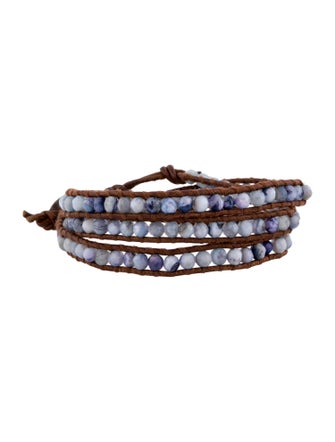 Chan Luu Blue Stone & Leather Wrap Bracelet