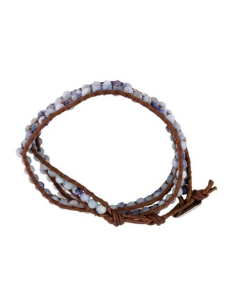 Chan Luu Blue Stone & Leather Wrap Bracelet
