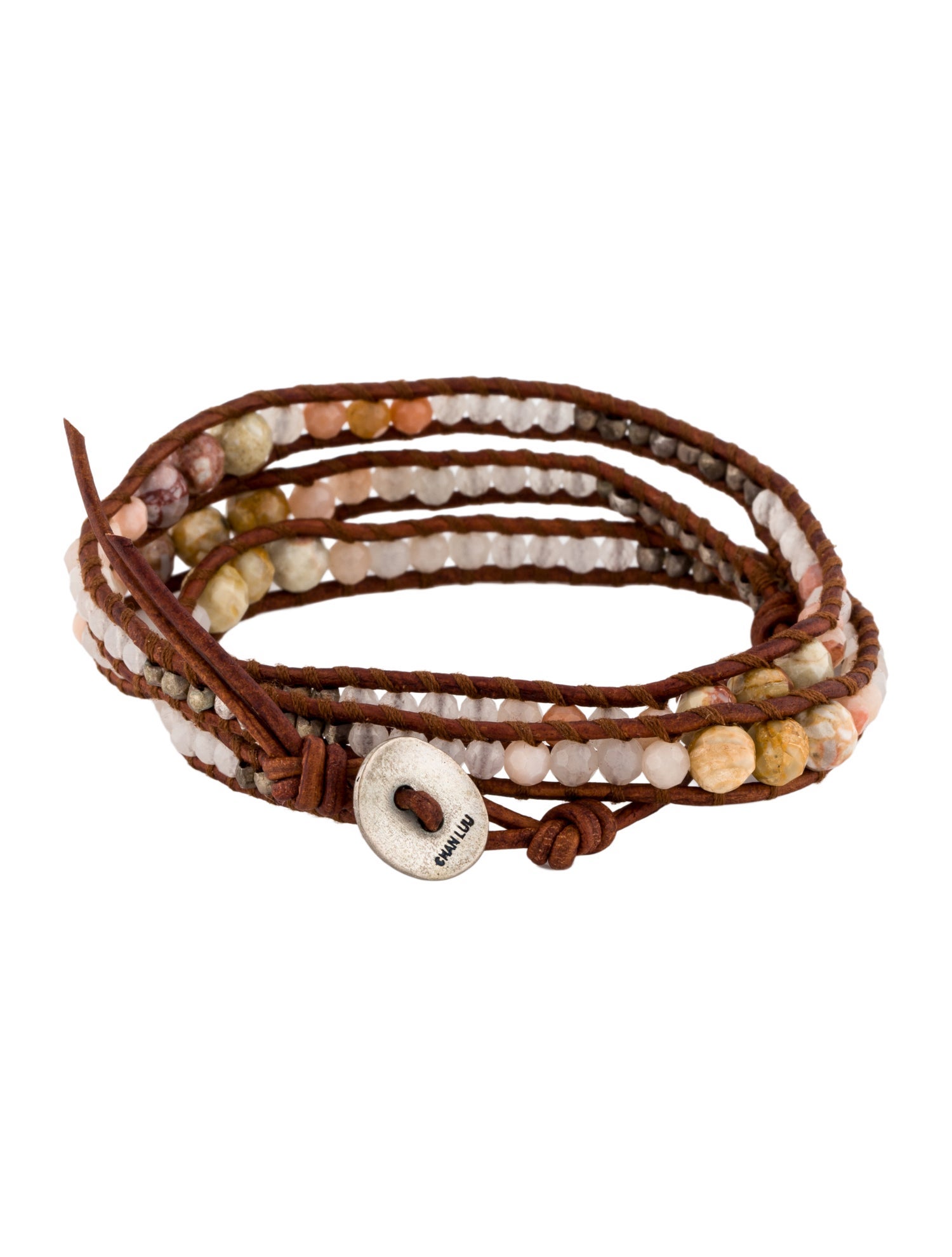 Chan Luu Leather & Stone Wrap Bracelet