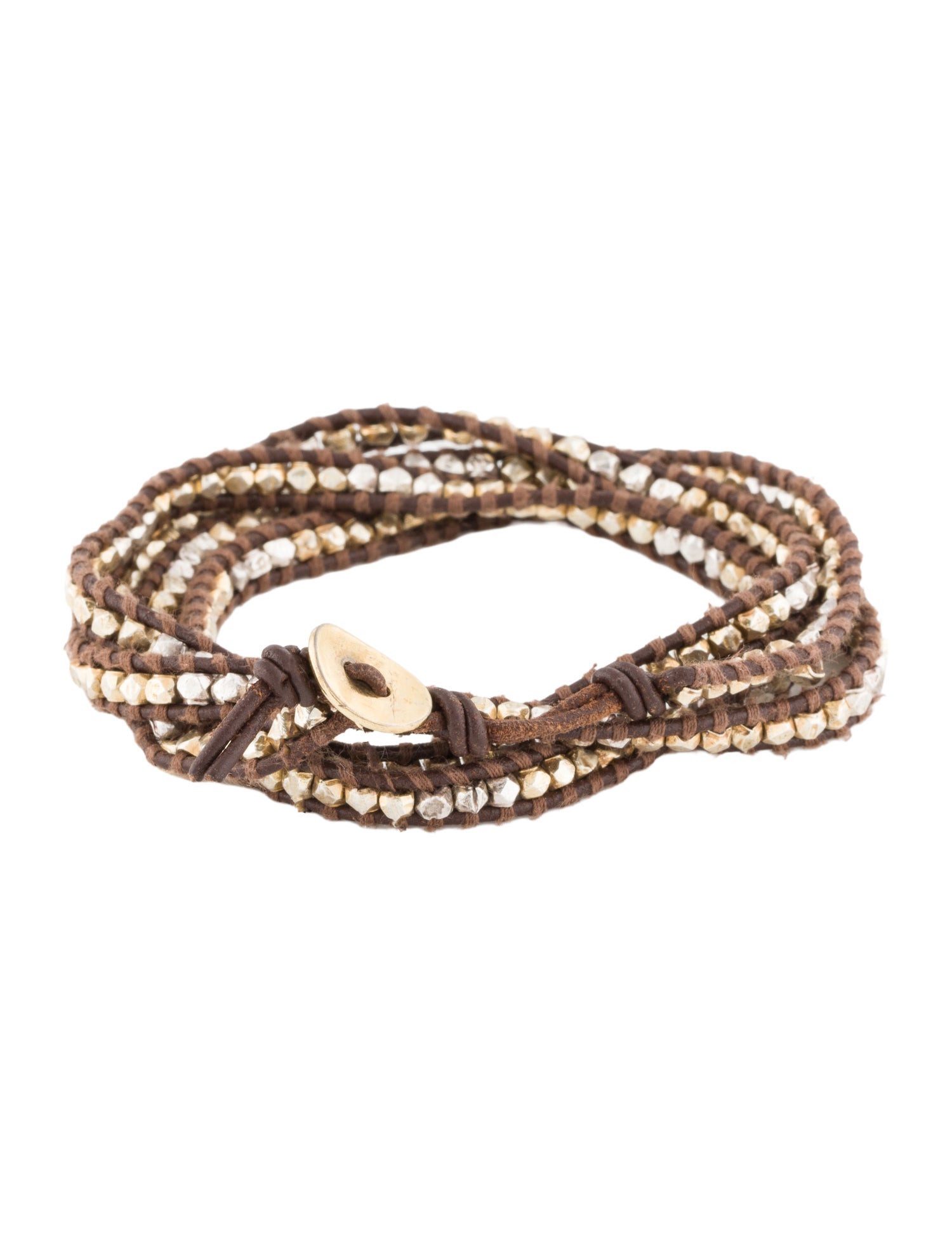 Chan Luu Leather Beaded Wrap Bracelet