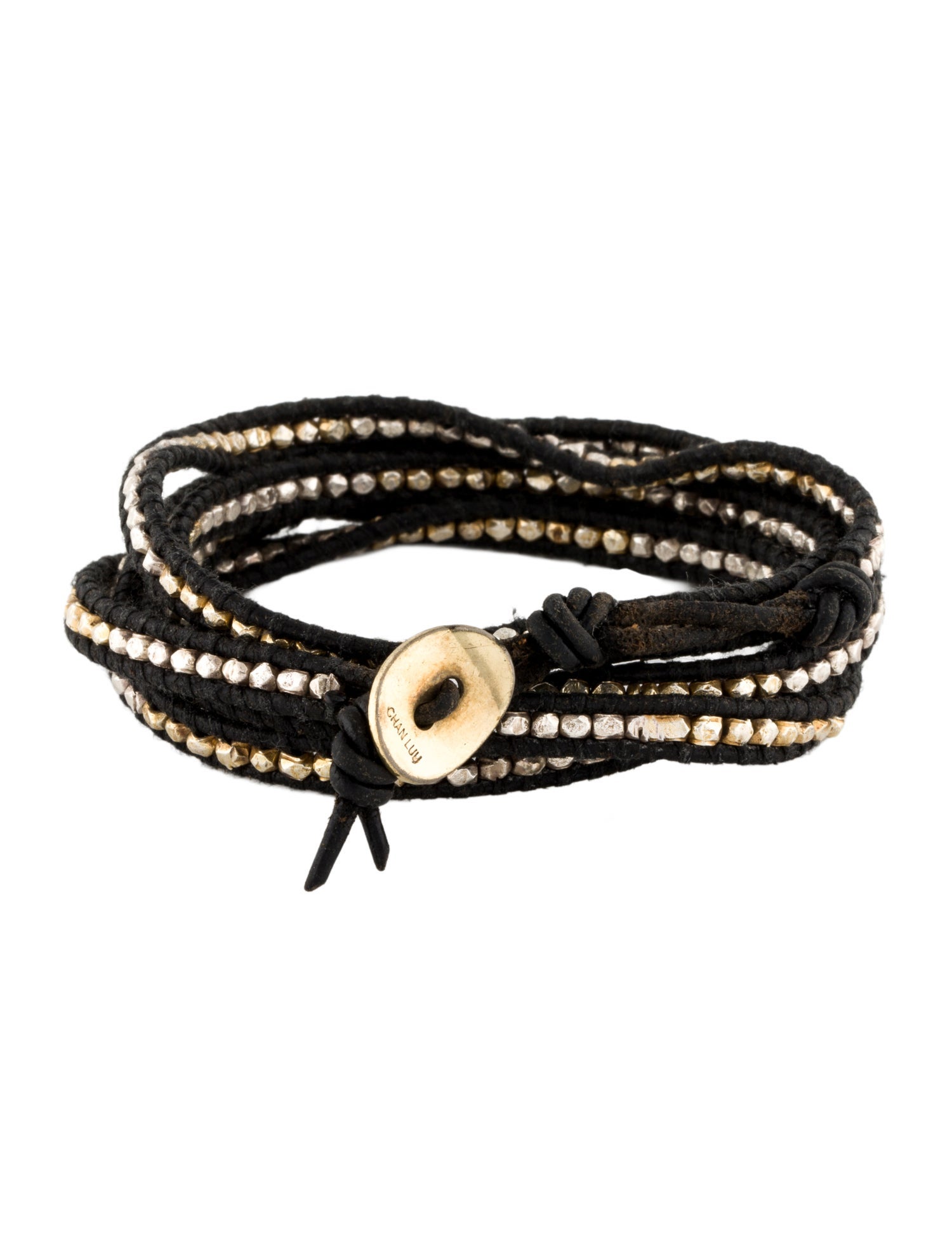 Chan Luu Leather Beaded Wrap Bracelet