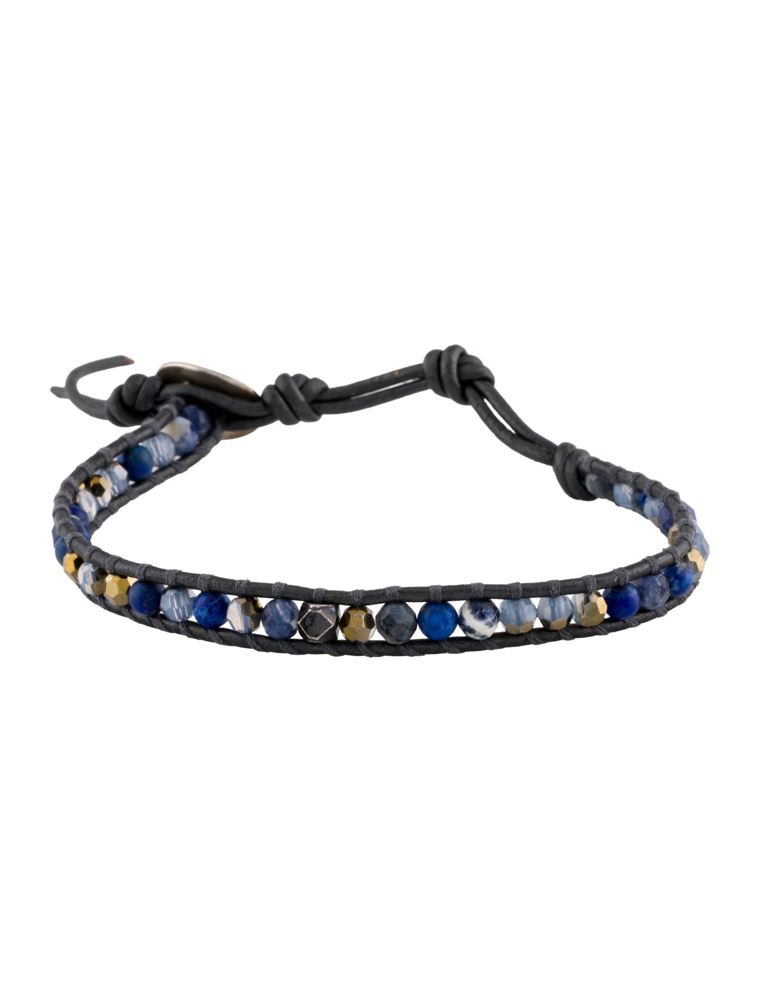 Chan Luu Blue Stone & Leather Wrap Bracelet