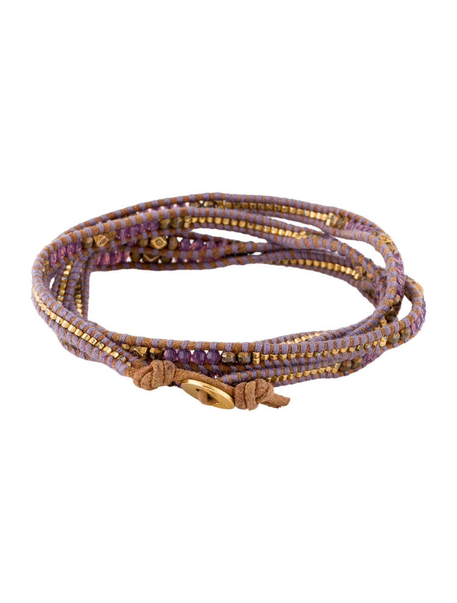 Chan Luu Leather Beaded Wrap Bracelet