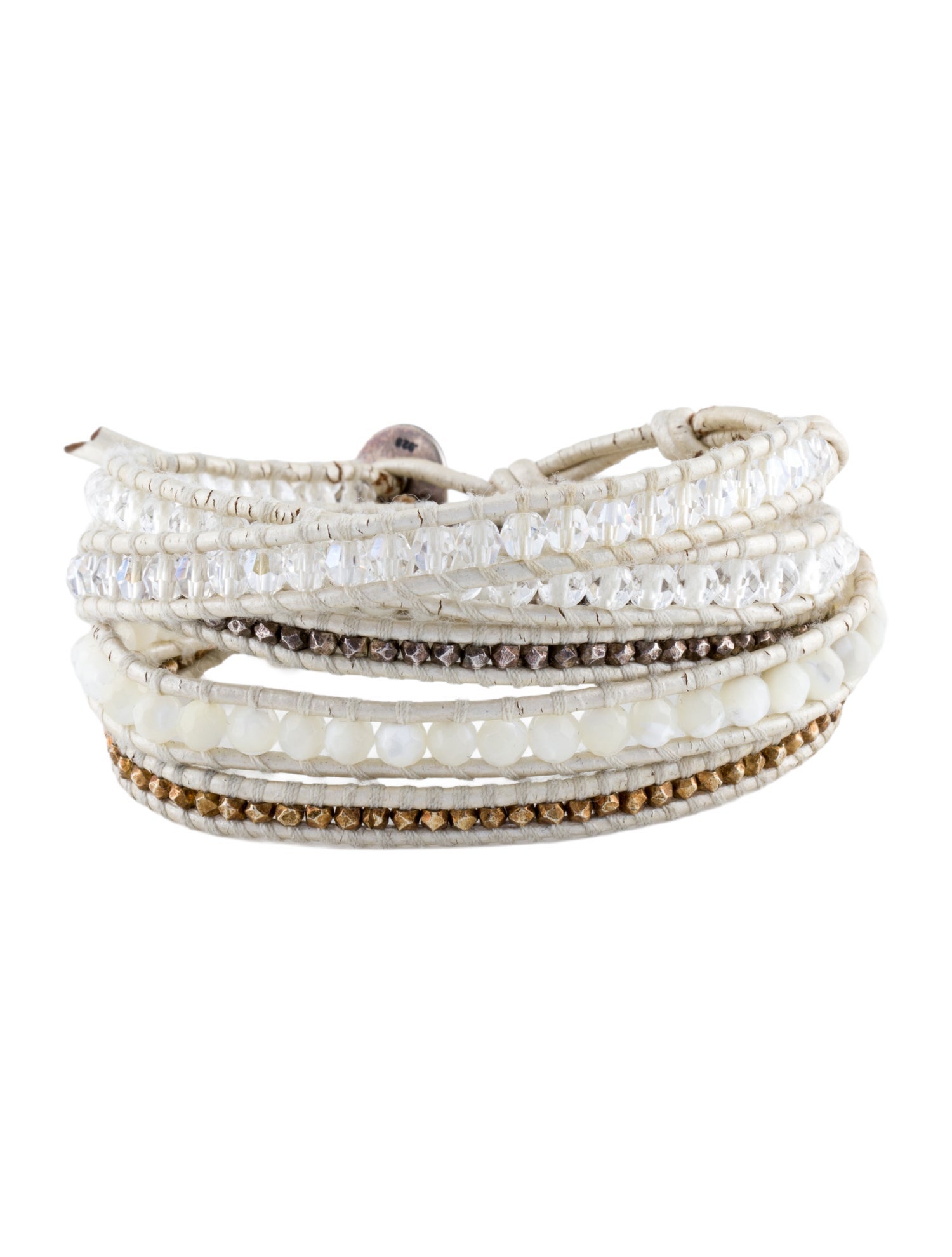 Chan Luu Multi-stone Five Wrap Leather Bracelet