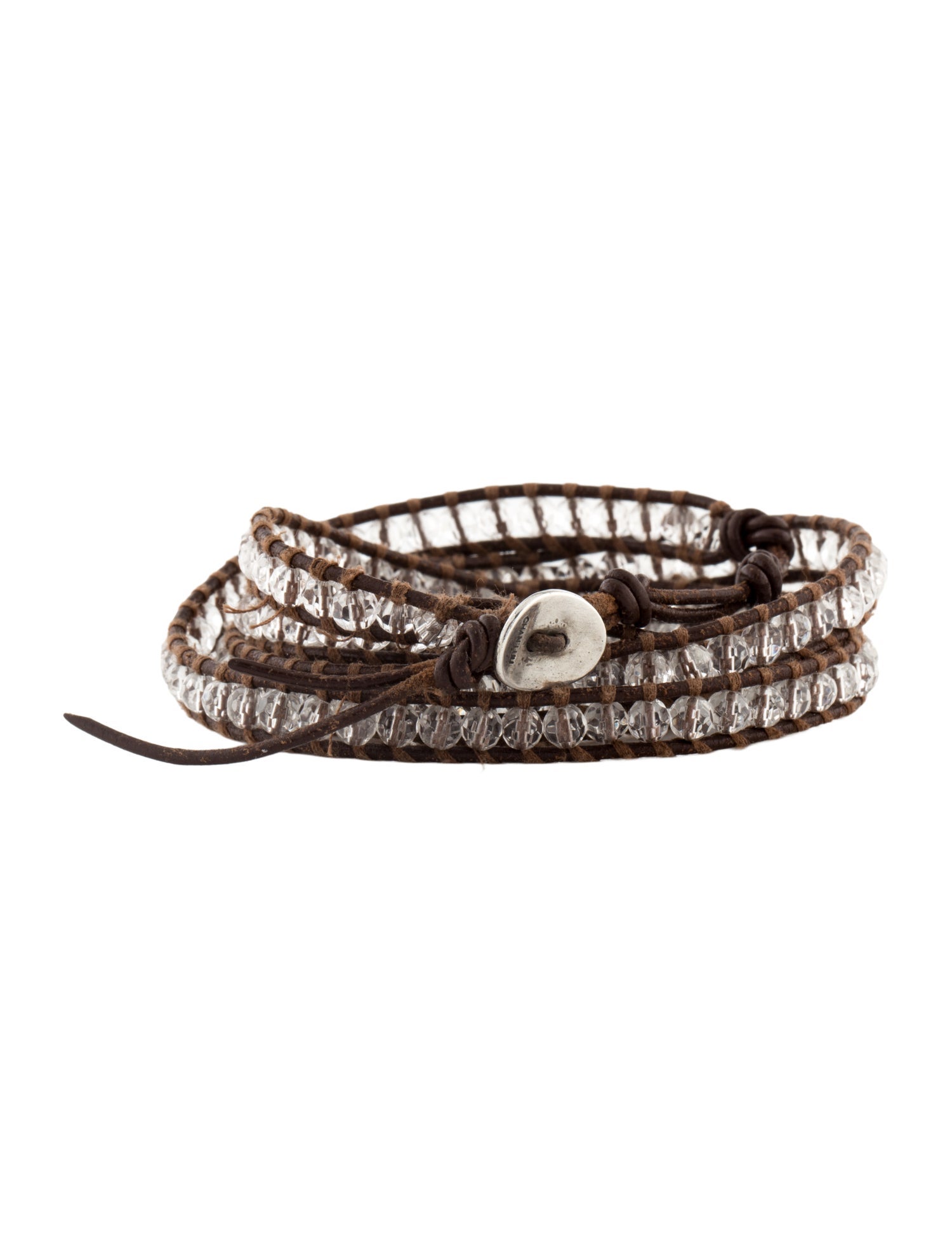Chan Luu Leather & Crystal Beaded Wrap Bracelet