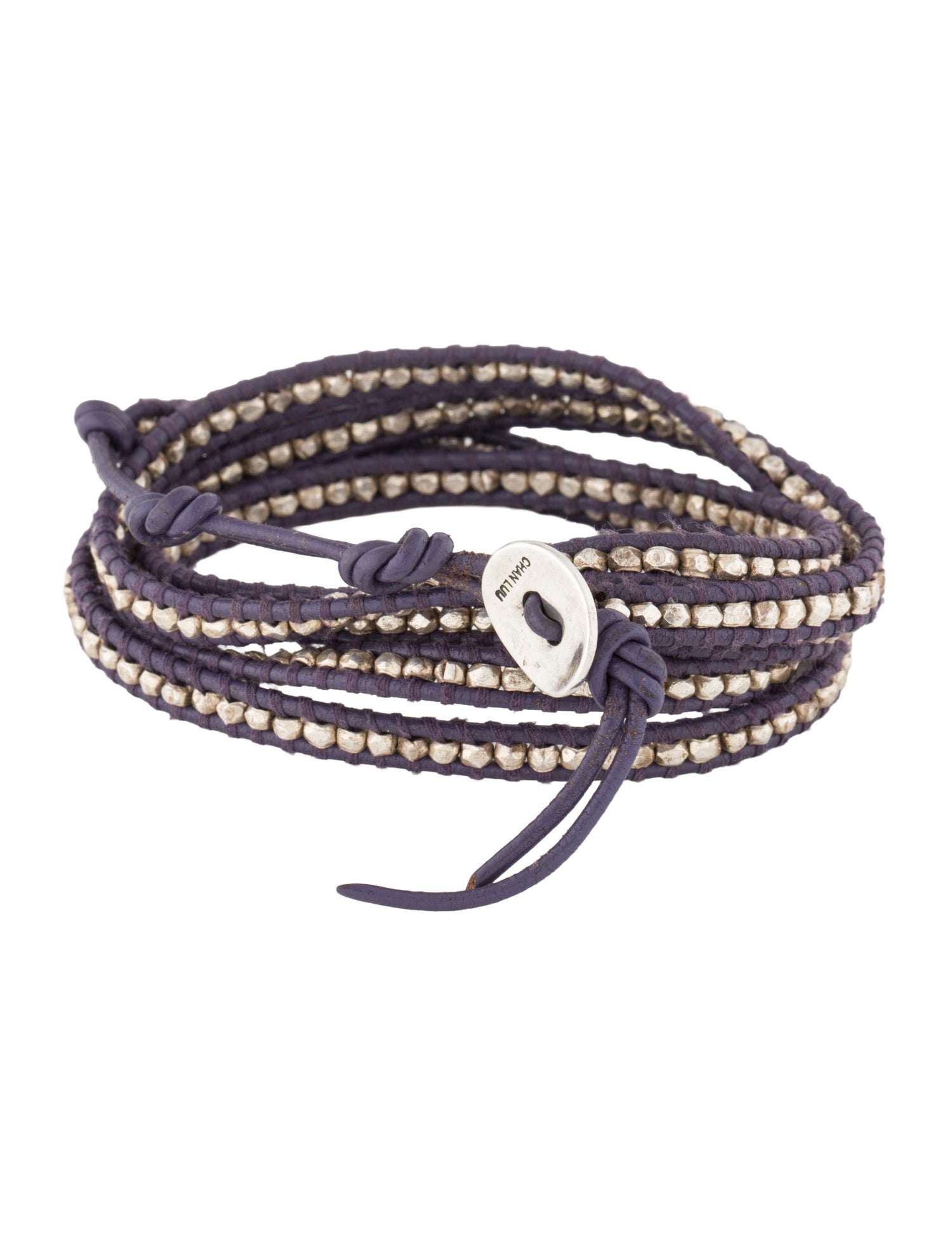 Chan Luu Leather Beaded Wrap Bracelet