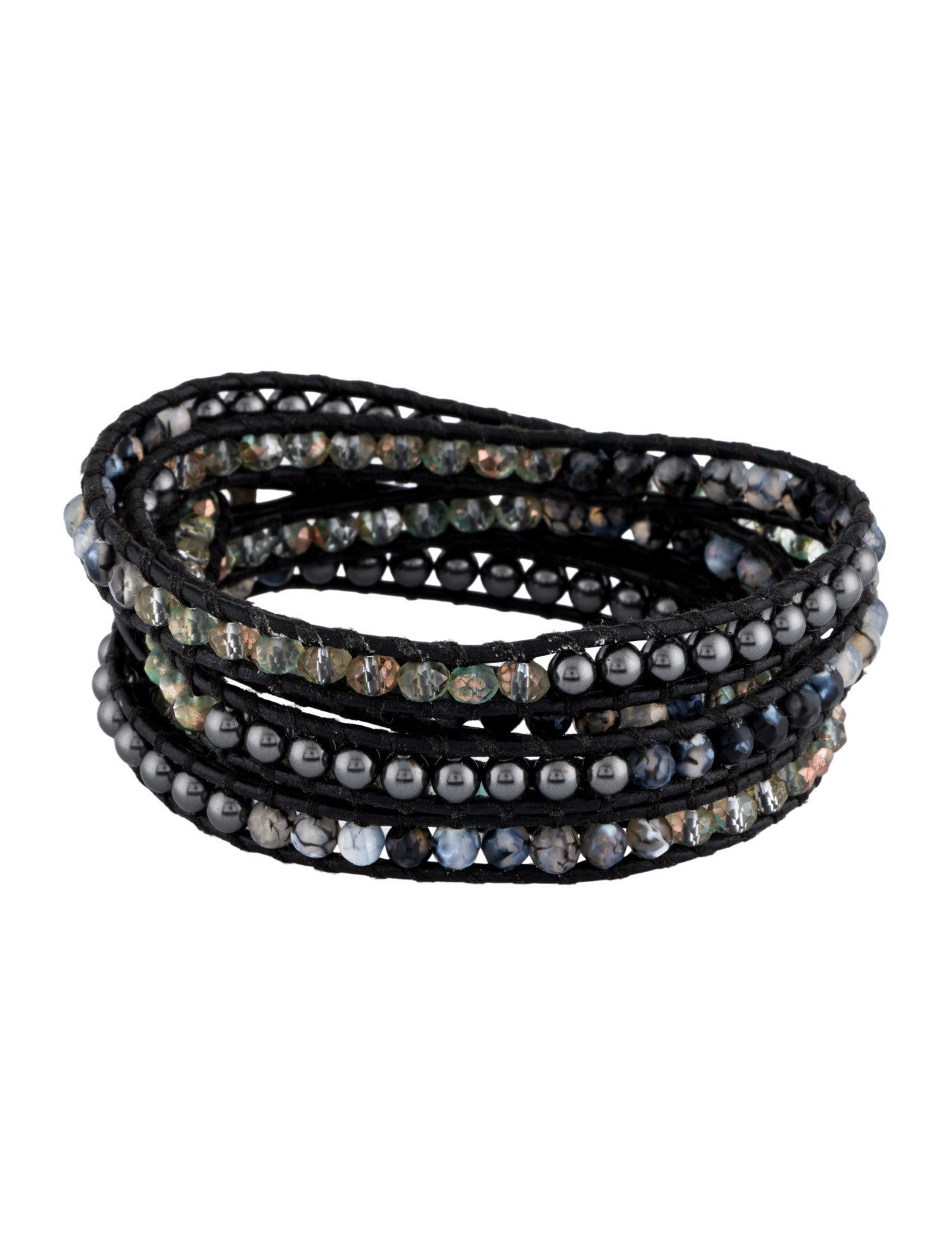 Chan Luu Leather Beaded Wrap Bracelet