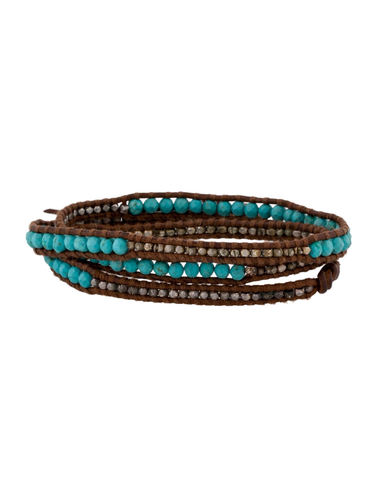 Chan Luu Leather, Stone & Beaded Wrap Bracelet