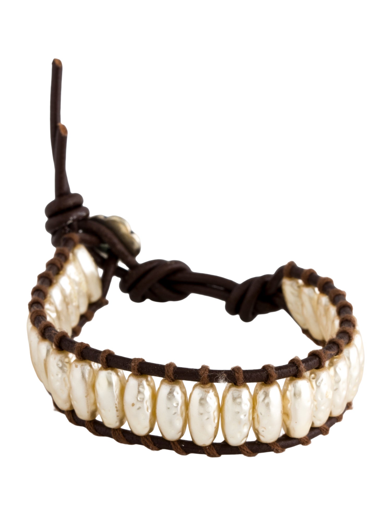 Chan Luu Faux Pearl & Leather Wrap Bracelet