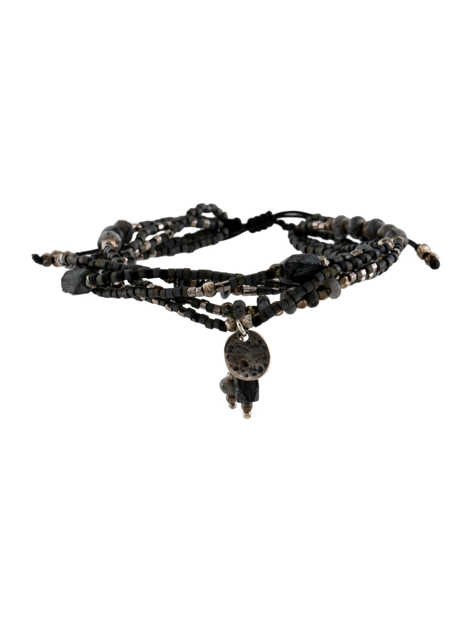 Chan Luu Gray & Black Stone Multi-Strand Bracelet