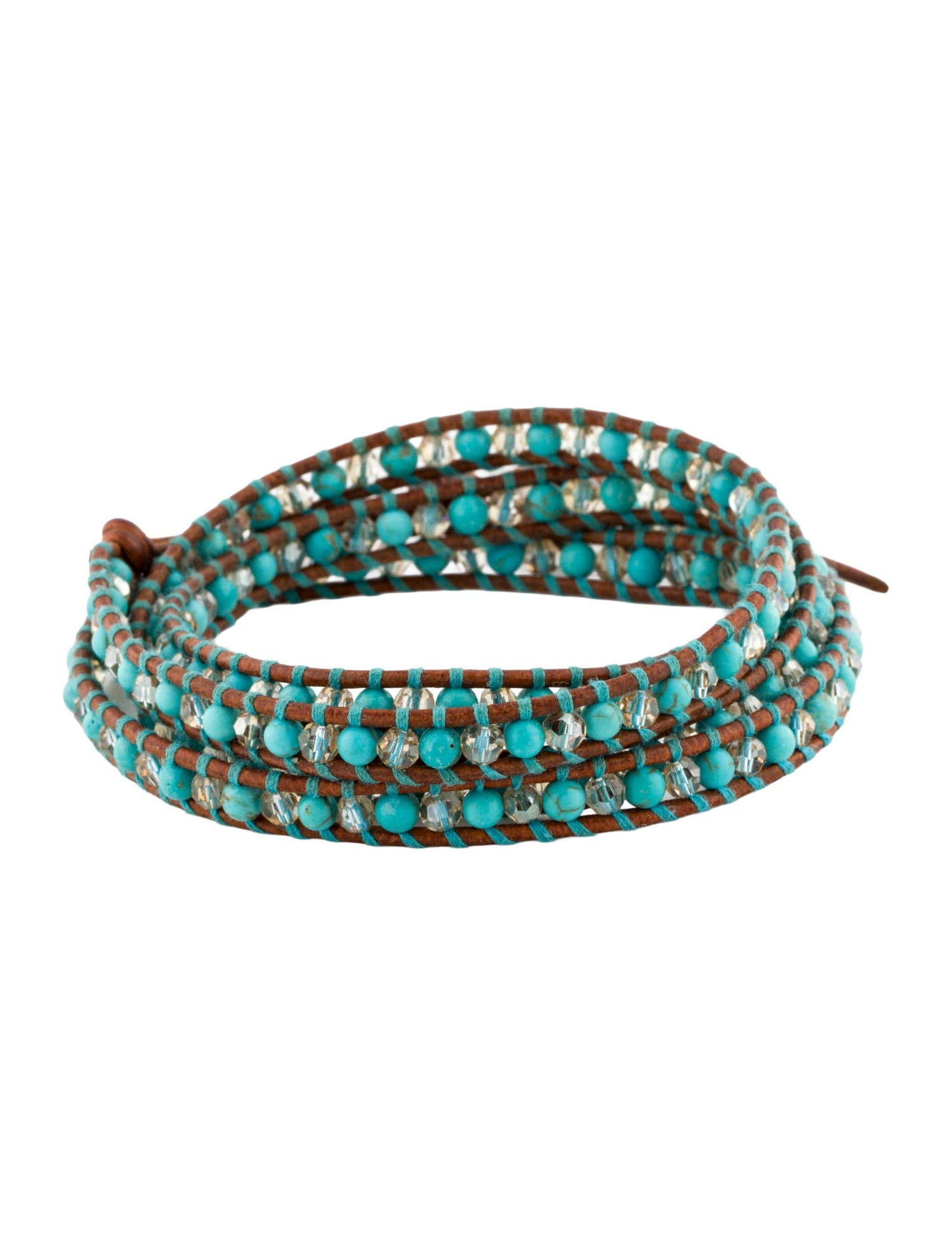 Chan Luu Leather Beaded Wrap Bracelet