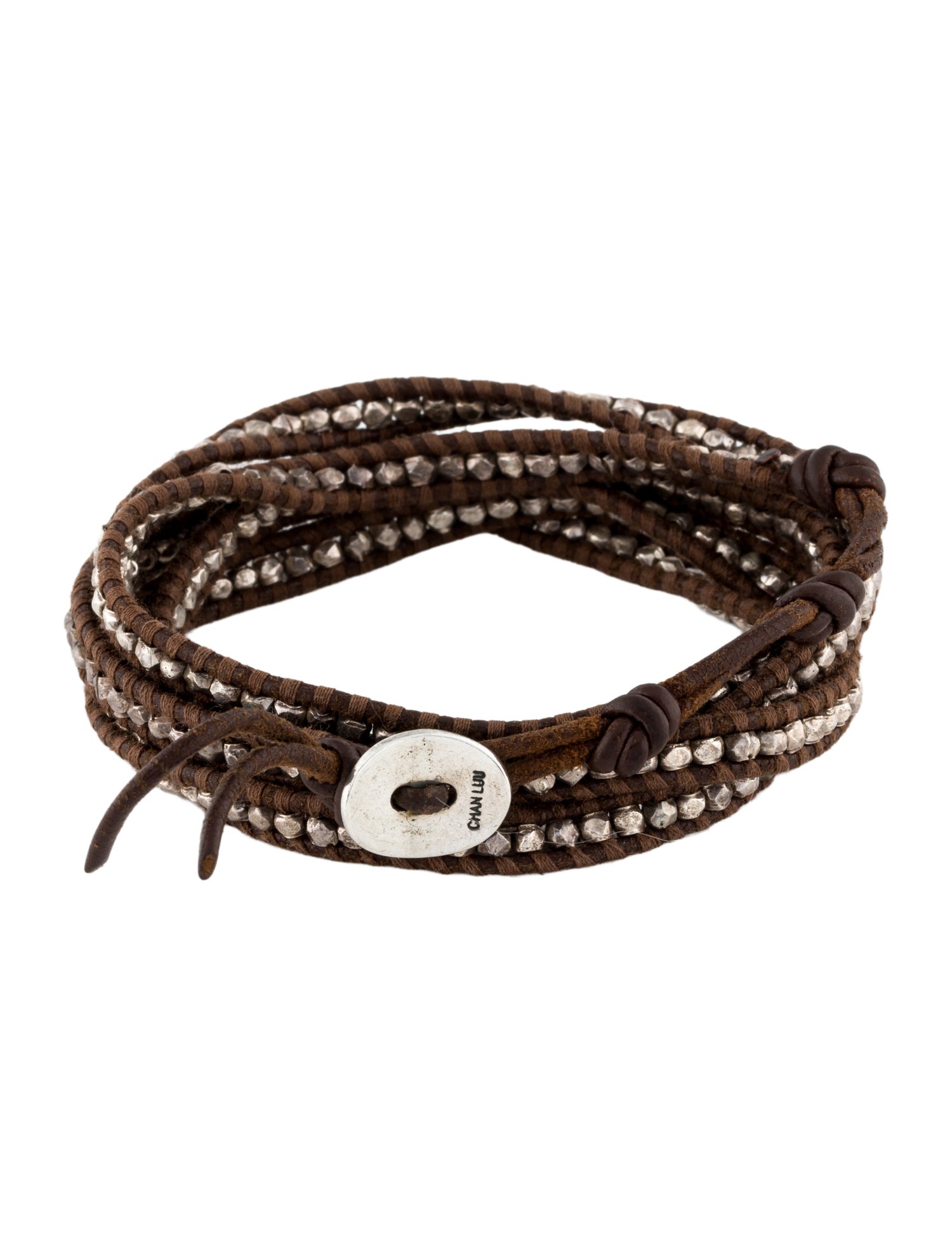 Chan Luu Leather Beaded Wrap Bracelet