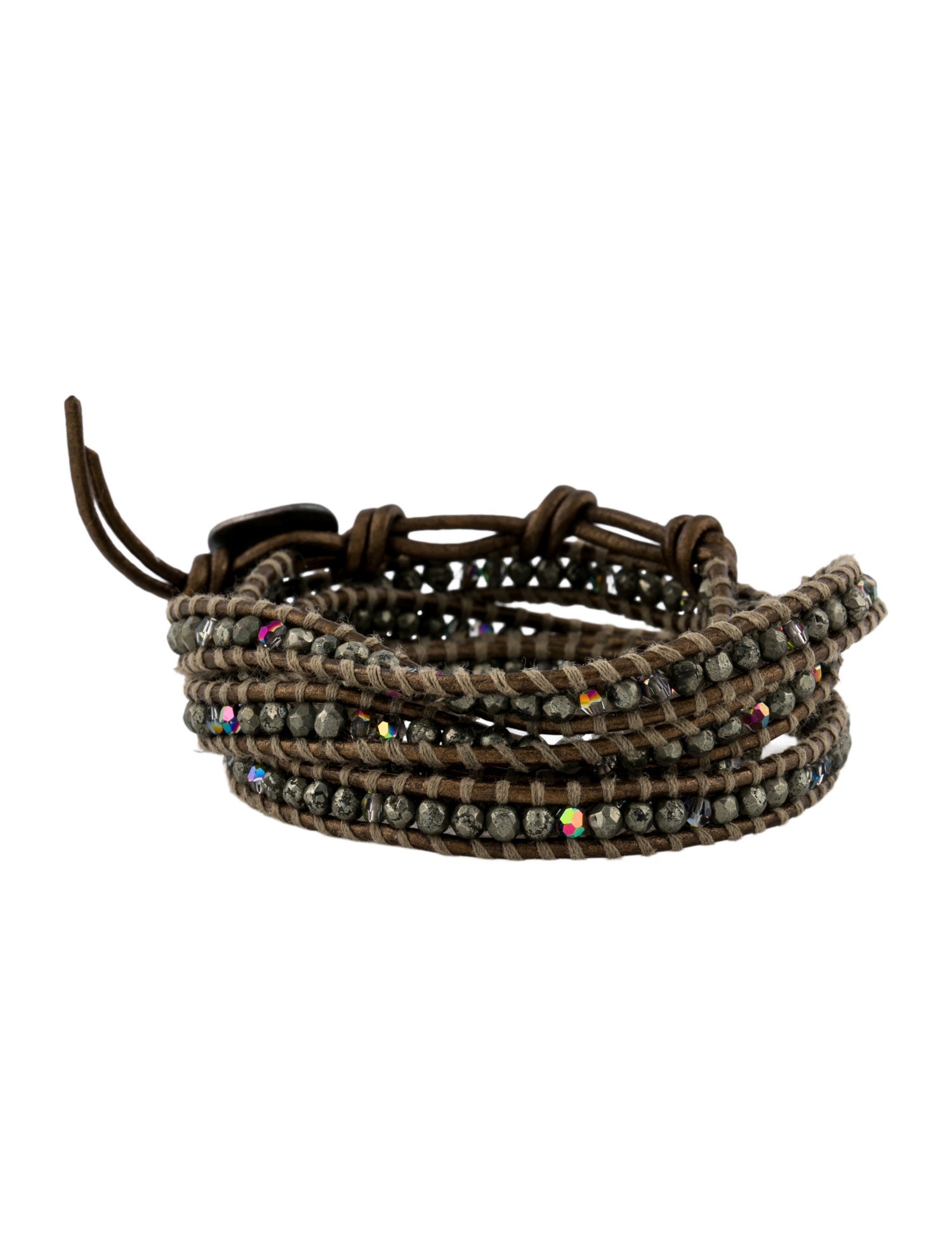 Chan Luu Leather Beaded Wrap Bracelet