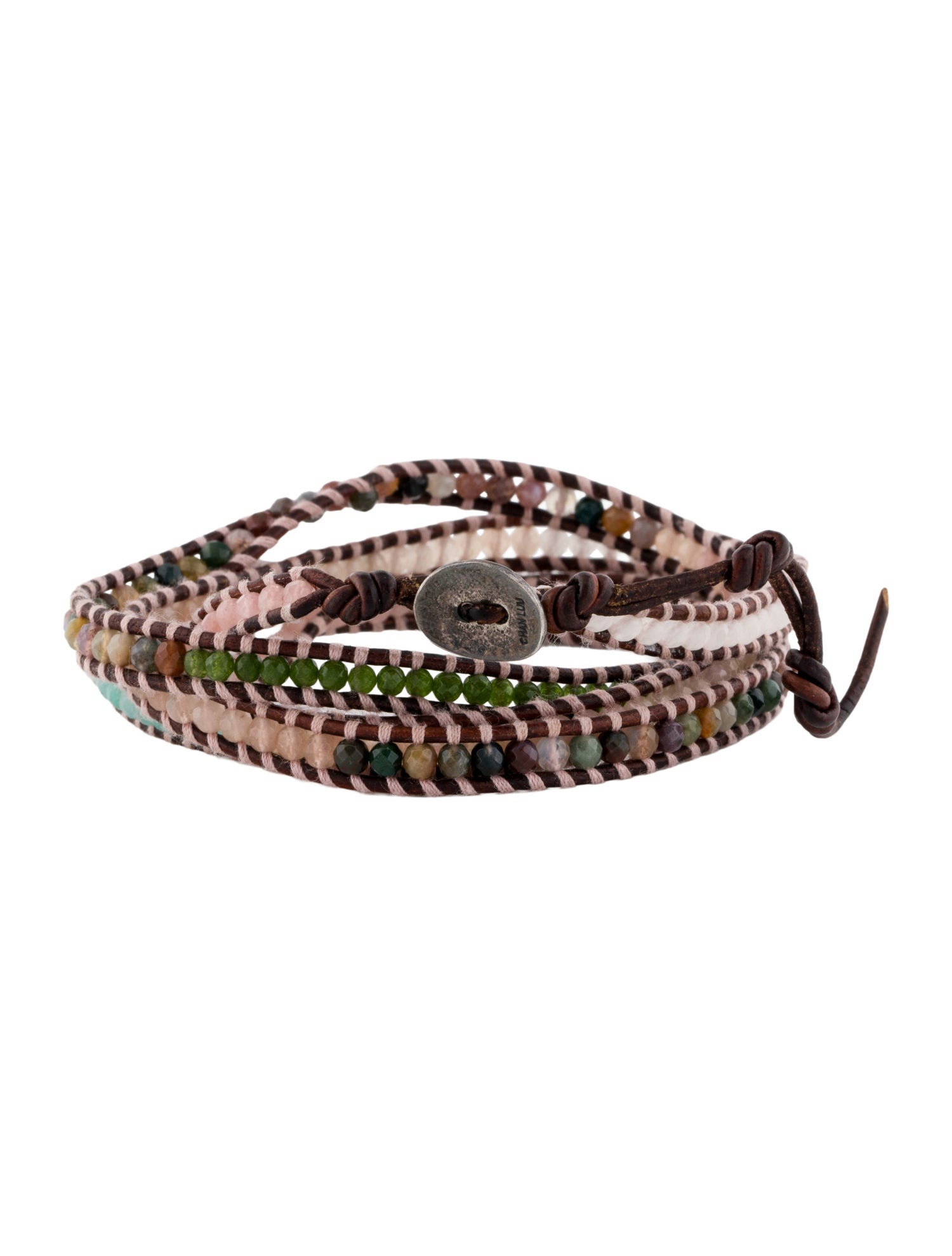 Chan Luu Leather Beaded Wrap Bracelet