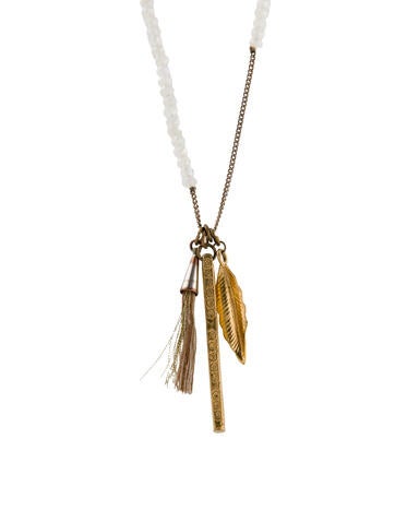 Pre-owned Chan Luu Bead Chain Charms Pendant Necklace, 38" In Multi