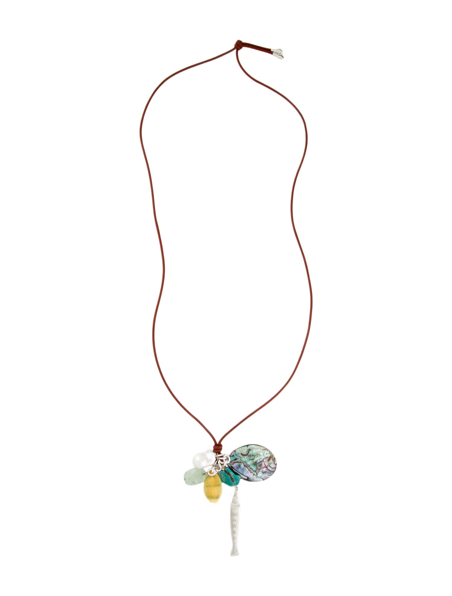 Chan Luu Multistone & Cord Fisherman's Charm Pendant Necklace