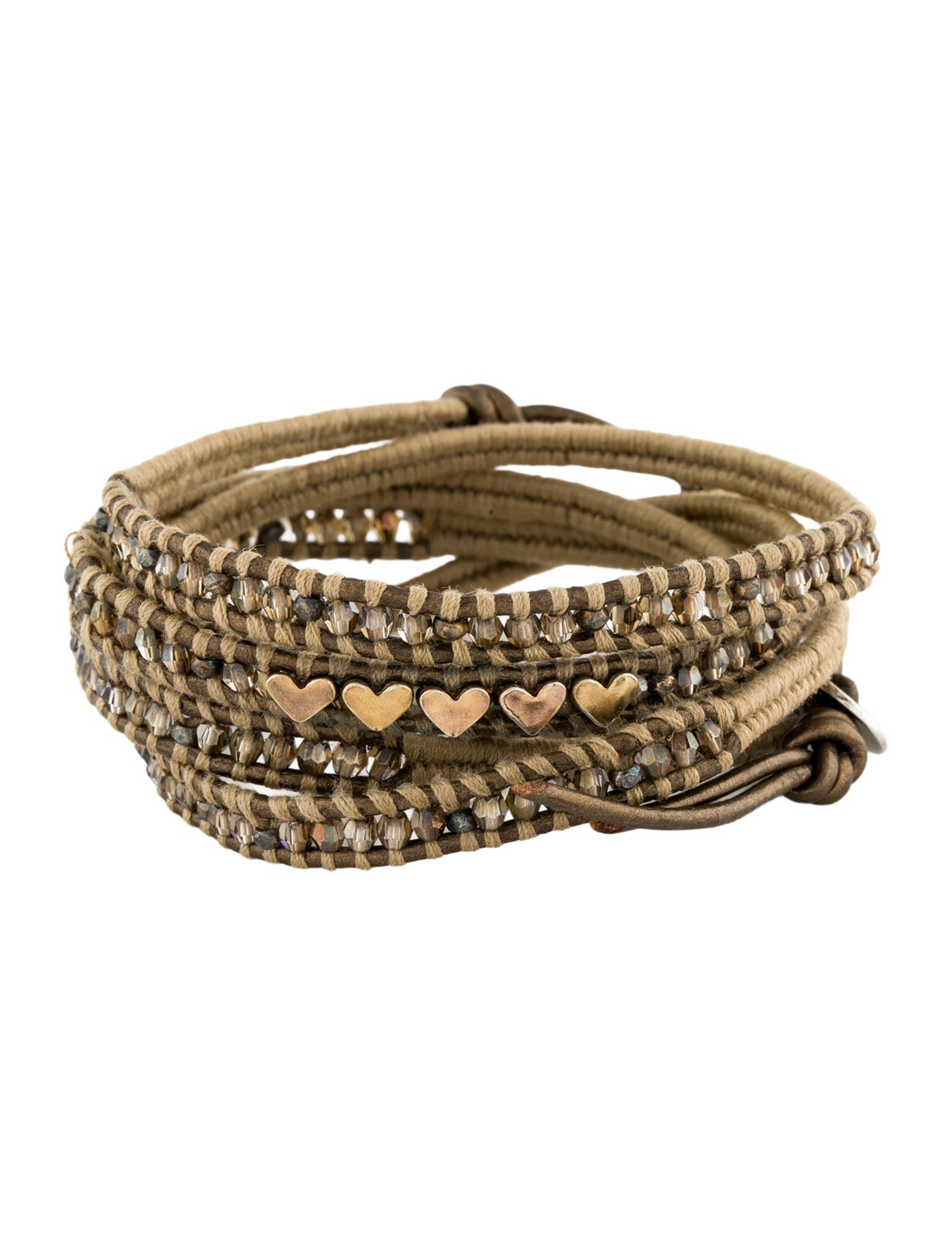 Chan Luu Leather Beaded Wrap Bracelet