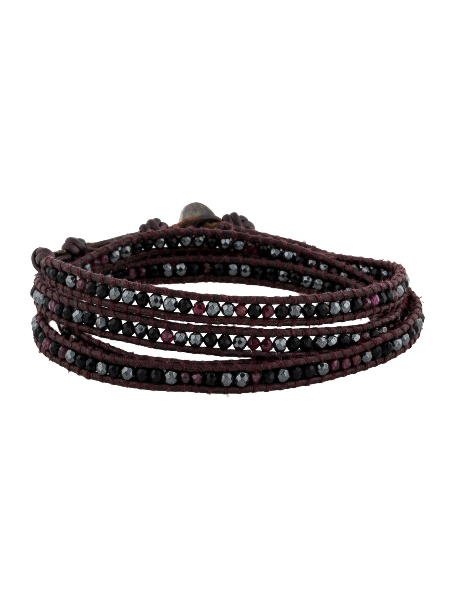 Chan Luu Leather Beaded Wrap Bracelet
