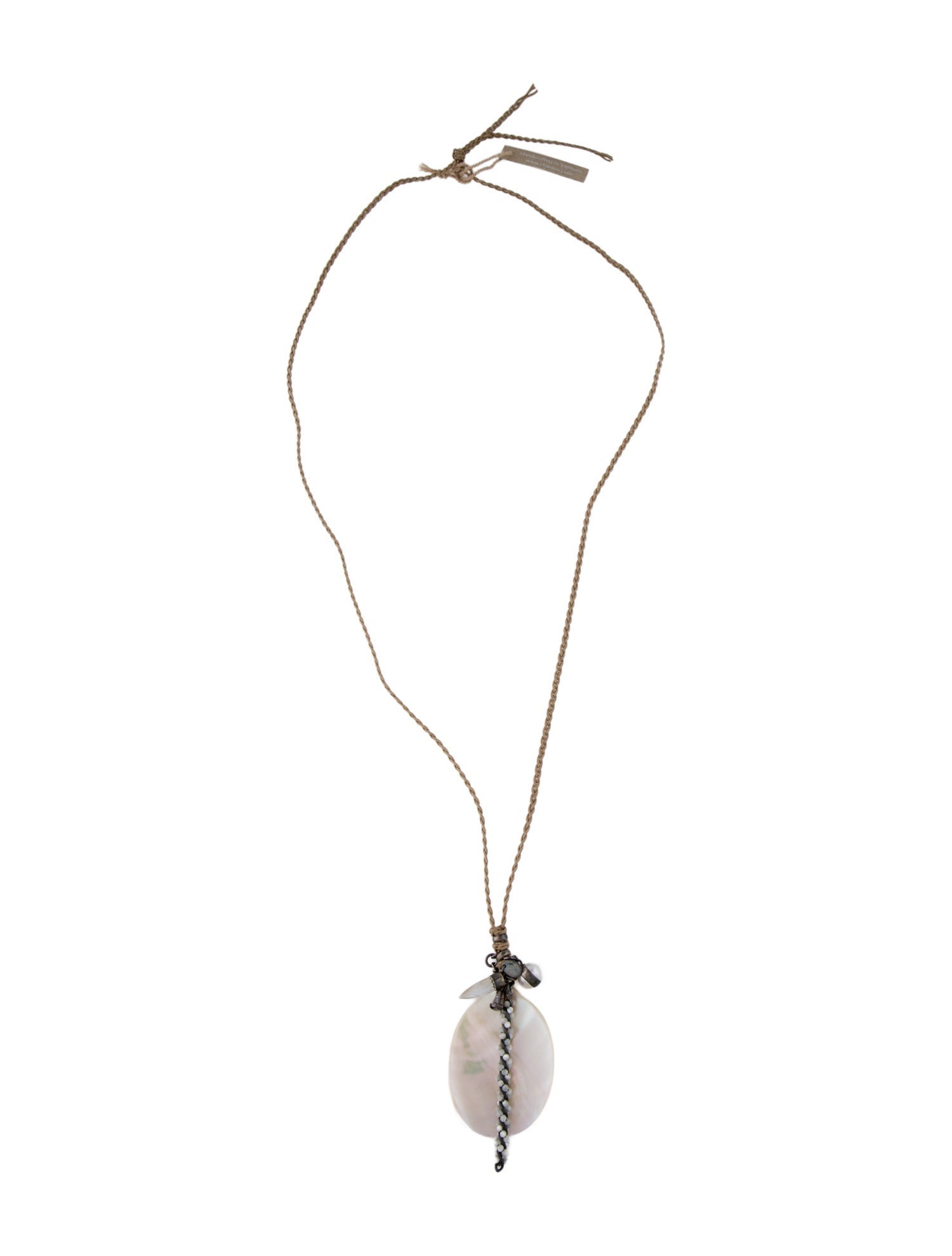 Chan Luu Mother Of Pearl,Pearl,Cord & Multi-Stone Charm Necklace