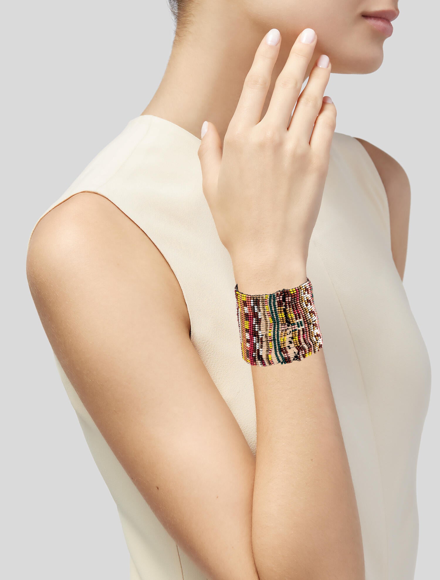 Chan Luu Glass Bead Stretchy Bracelet