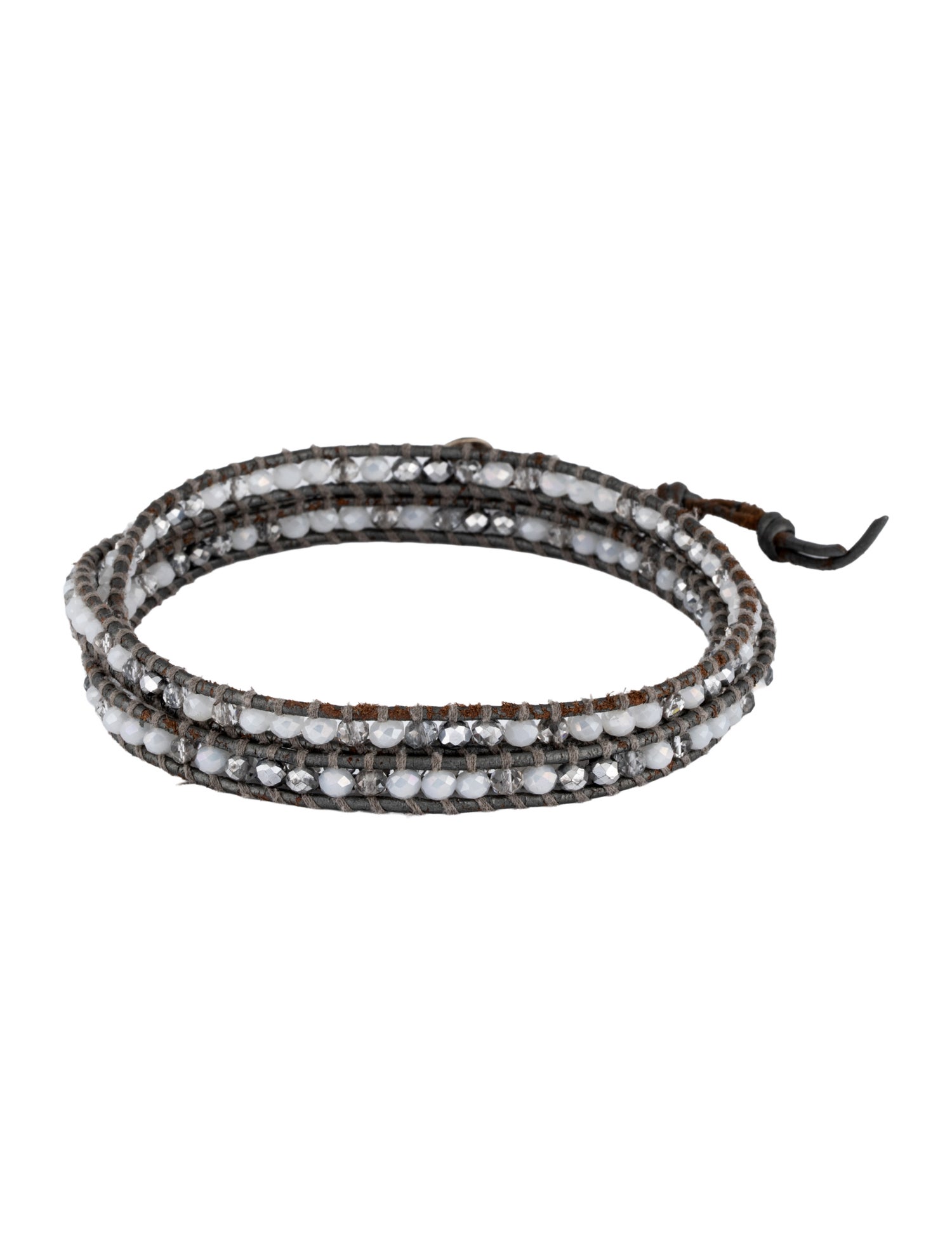 Chan Luu Glass Bead & Leather Wrap Bracelet