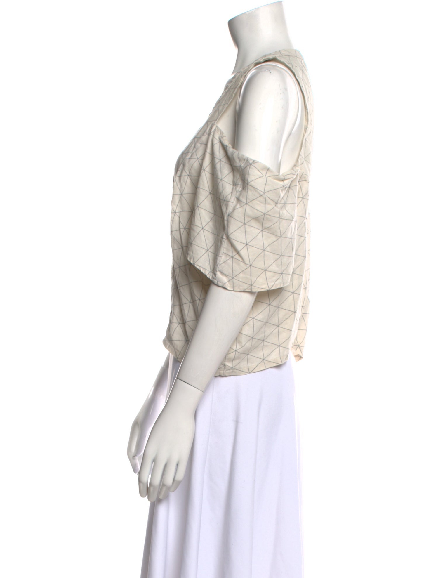 Carla Fernández Printed V-Neck Crop Top