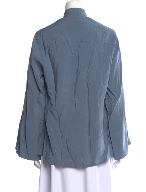 Carla Fernández Linen Mock Neck Button-Up Top