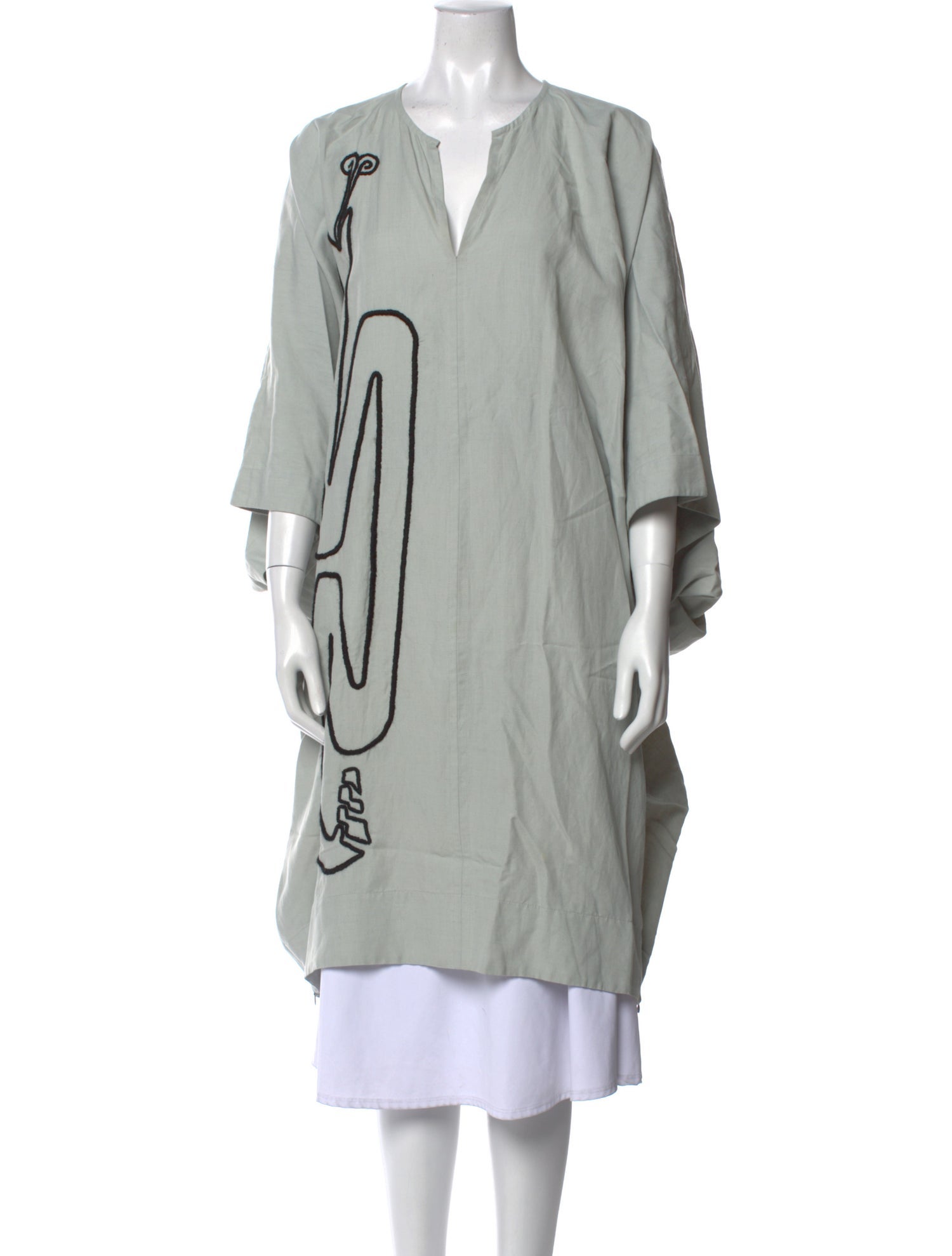Carla Fernández V-Neck Three-Quarter Sleeve Tunic