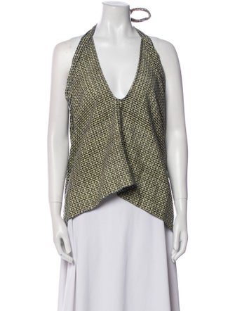 Carla Fernández Printed V-Neck Top