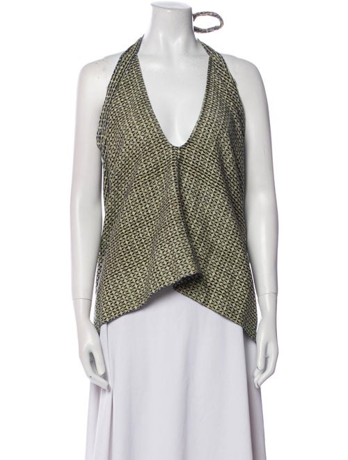 Carla Fernández Printed V-Neck Top