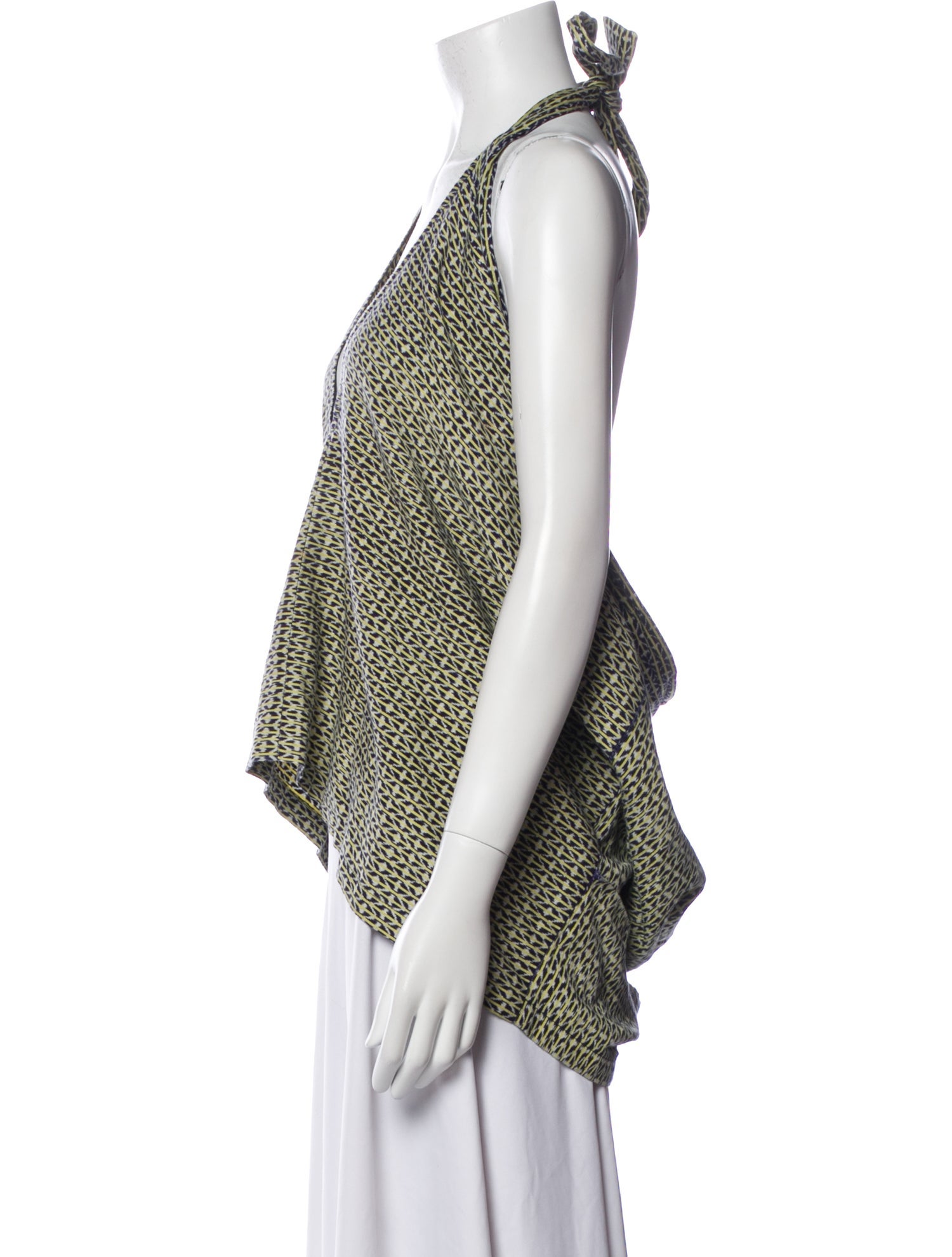 Carla Fernández Printed V-Neck Top