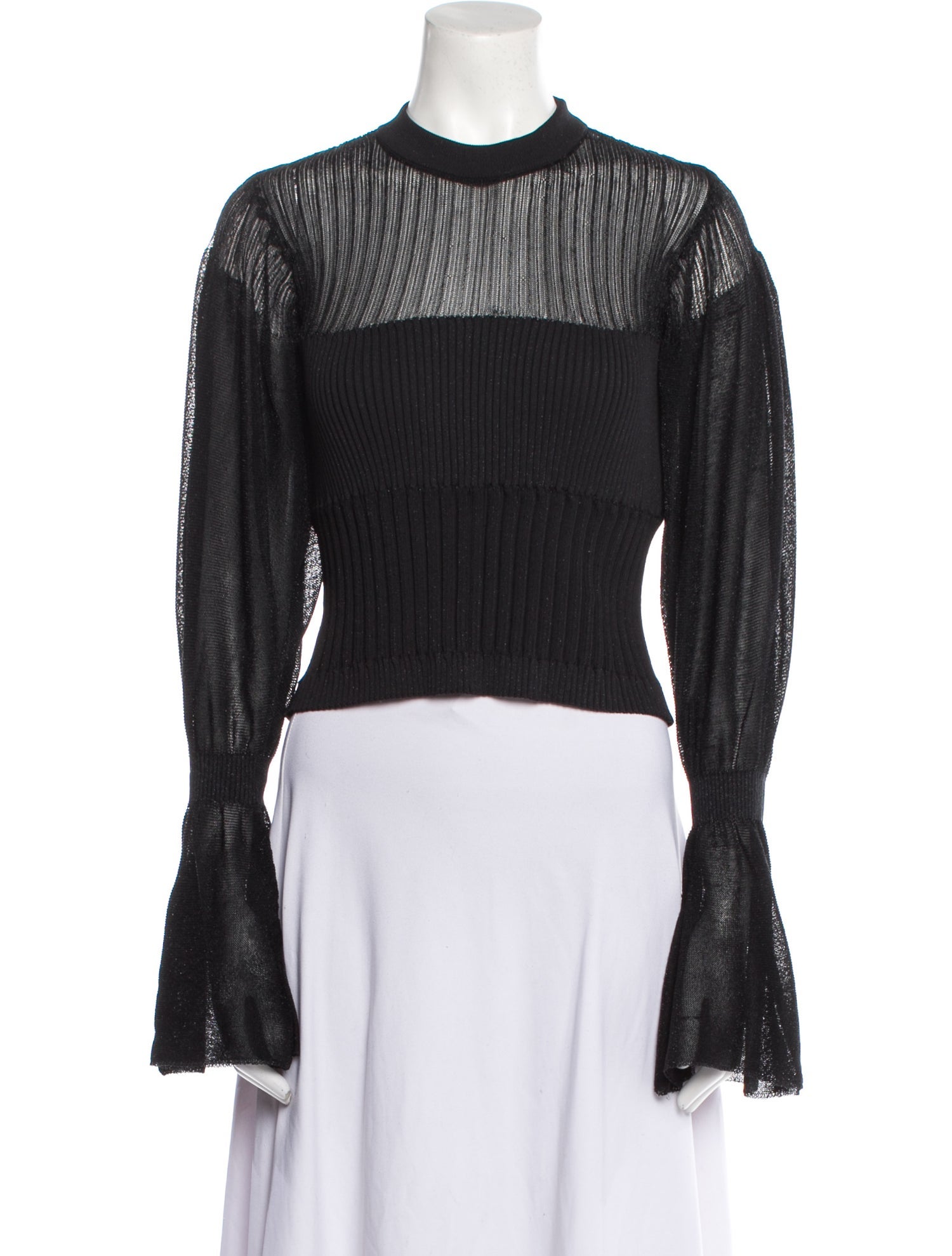 CFCL Mock Neck Long Sleeve Crop Top