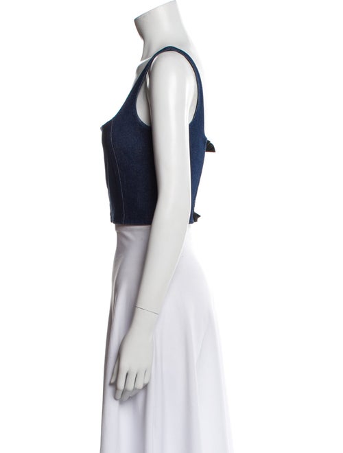 CF. Goldman Plaid Print Square Neckline Crop Top