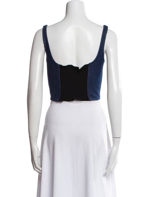 CF. Goldman Plaid Print Square Neckline Crop Top