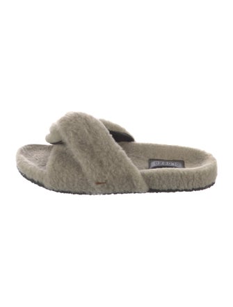 Closed Faux Fur Slides