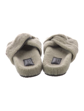 Closed Faux Fur Slides