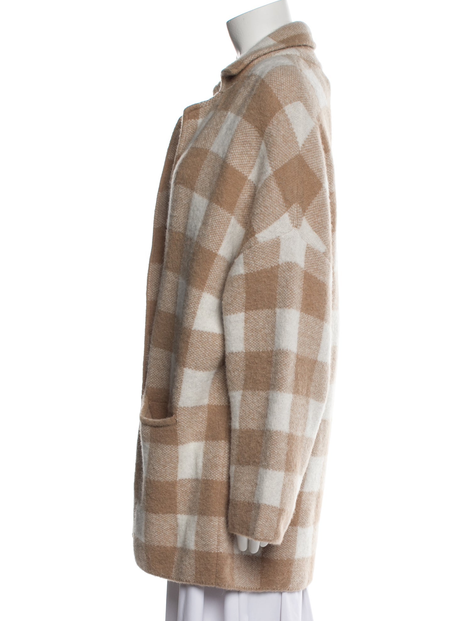 Closed Plaid Print V-Neck Sweater