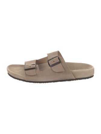 Closed Suede Slides