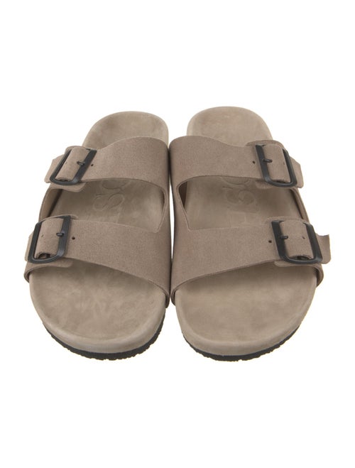 Closed Suede Slides