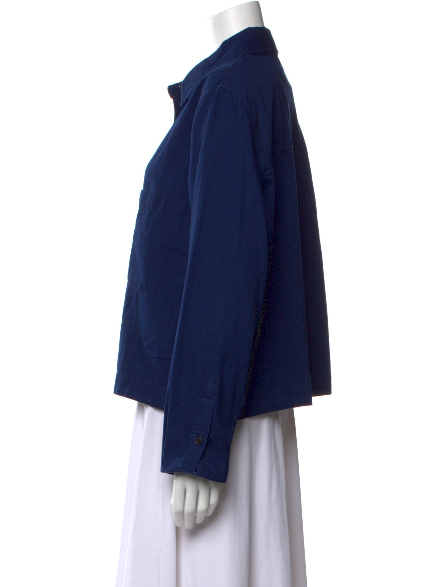 Closed Long Sleeve Button-Up Top