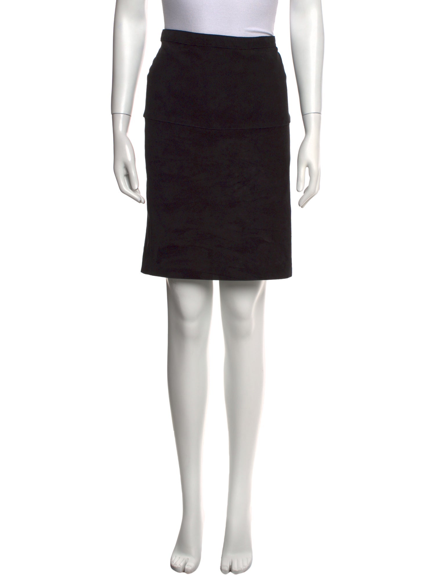 Closed Leather Knee-Length Skirt