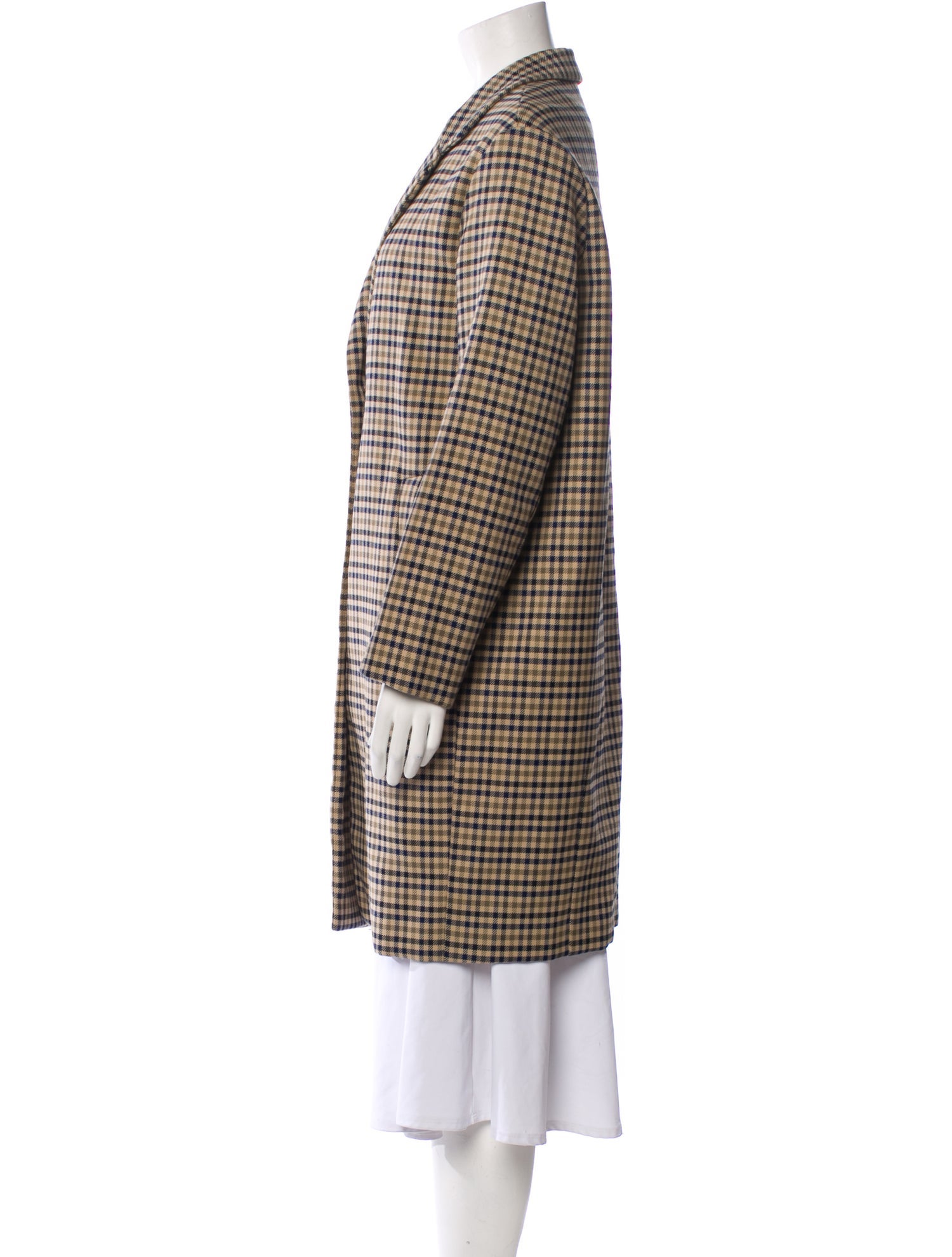 Closed Plaid Print Coat