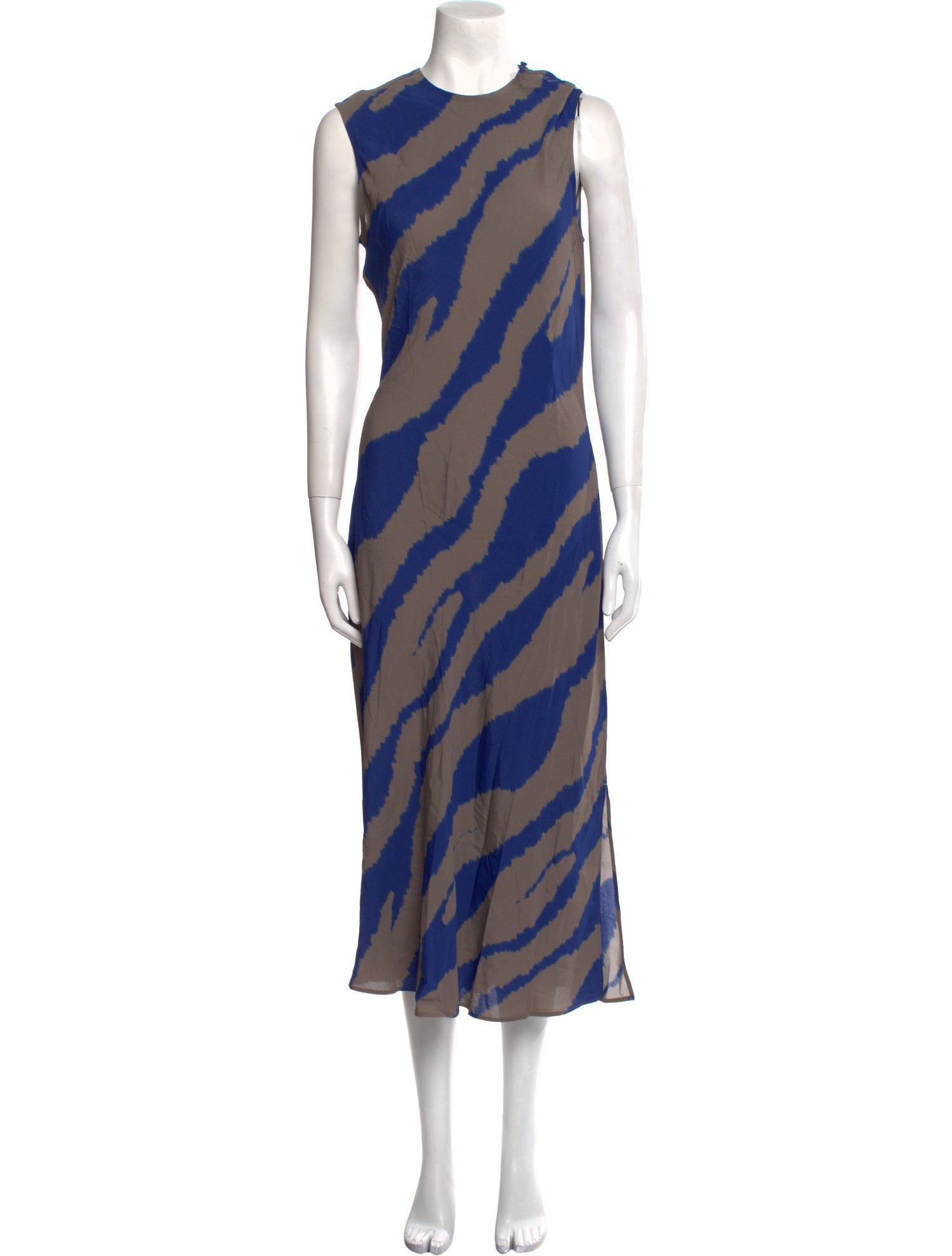 Closed Striped Midi Length Dress